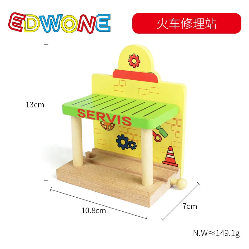 Wooden Train Tracks Accessories set Wood Railway Tracks Wooden Bridge Tunnel fit for Wood Tracks Toys Educational Toys