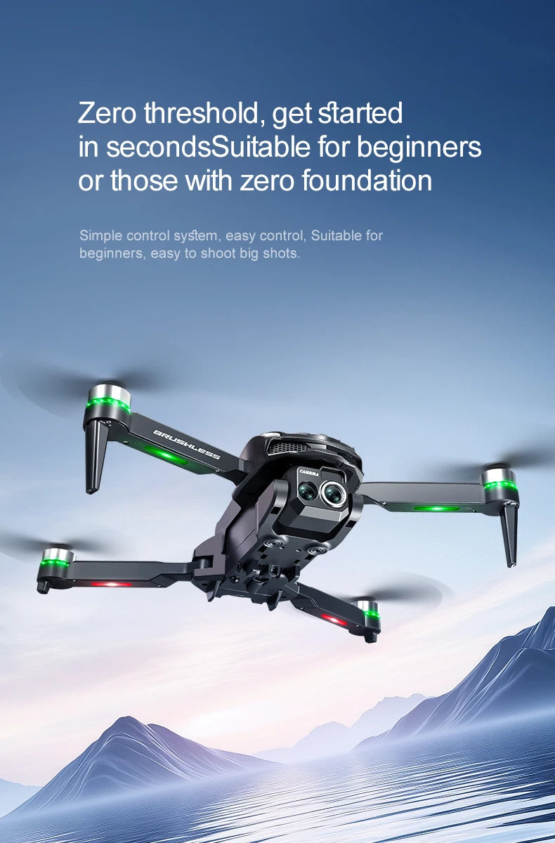 2025 S168 RC Drone 2.4inch Screen Brushless Motor 8K HD Dual Cameras Optical Flow Positioning Intelligent Avoidance Aircraft Toy