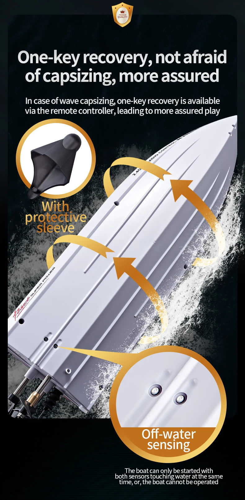 RC Speedboat 2.4G 35KM/H High Speed Electric Boats With Seal Waterproof  Motor Remote Control Racing Ship Outdoor Boats Toys