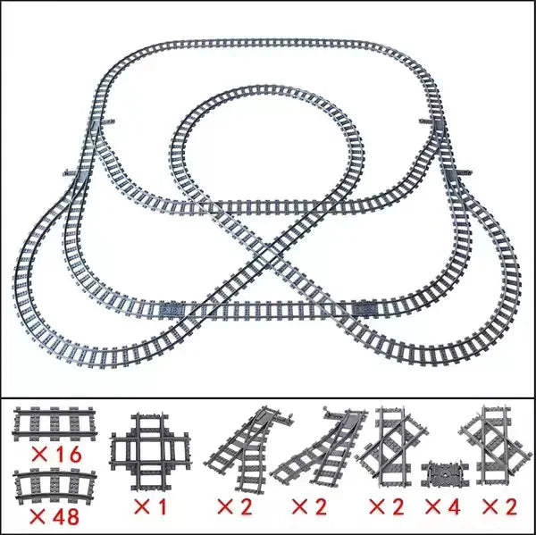 Train Track Combination, Cross Railway Building Block Scene, DIY Urban Railway Accessories, Children's Gifts and Toys