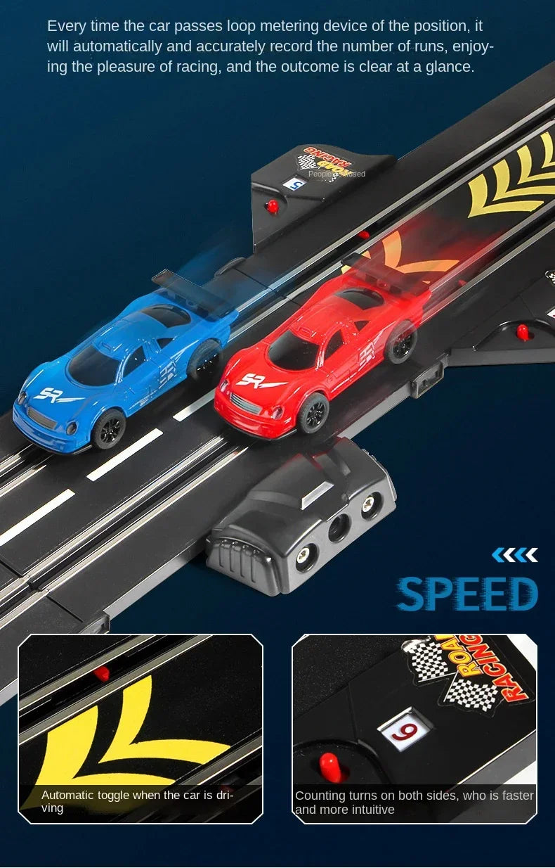 RC Railway Car1:43  Accessories Toy Electric Race Track Vehicle Double Battle Speedway Profissional Slot Car Circuit Racing Gift