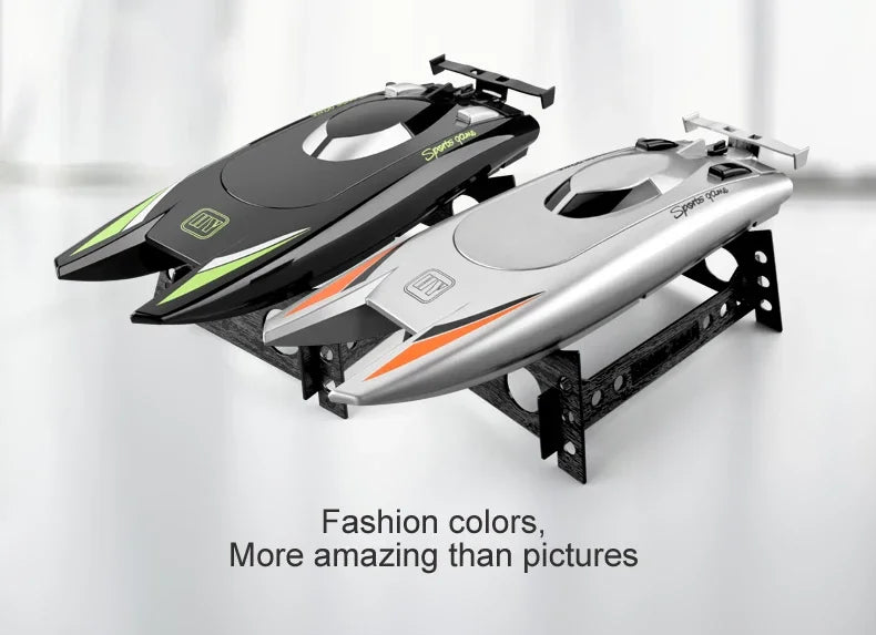 2.4G RC Boat 30KM/H High Speed Dual Motor 2CH Waterproof Remote Control Racing Ship Toy - 20Mins Battery for Kids & Adults