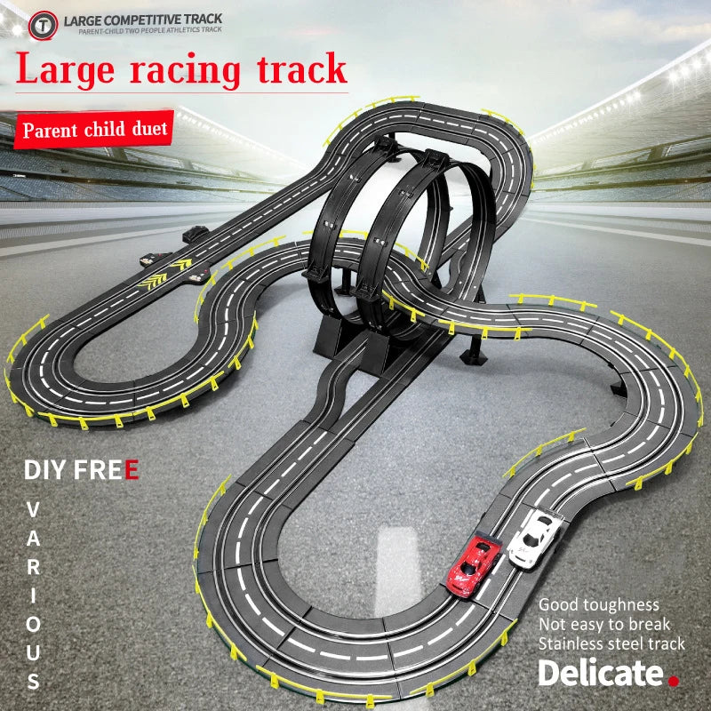 Electric 1/43 Rail Car Double Racing Track Toy Autorama Circuit Voiture Remote Control Car  Electric Railway Slot Race Car Toy