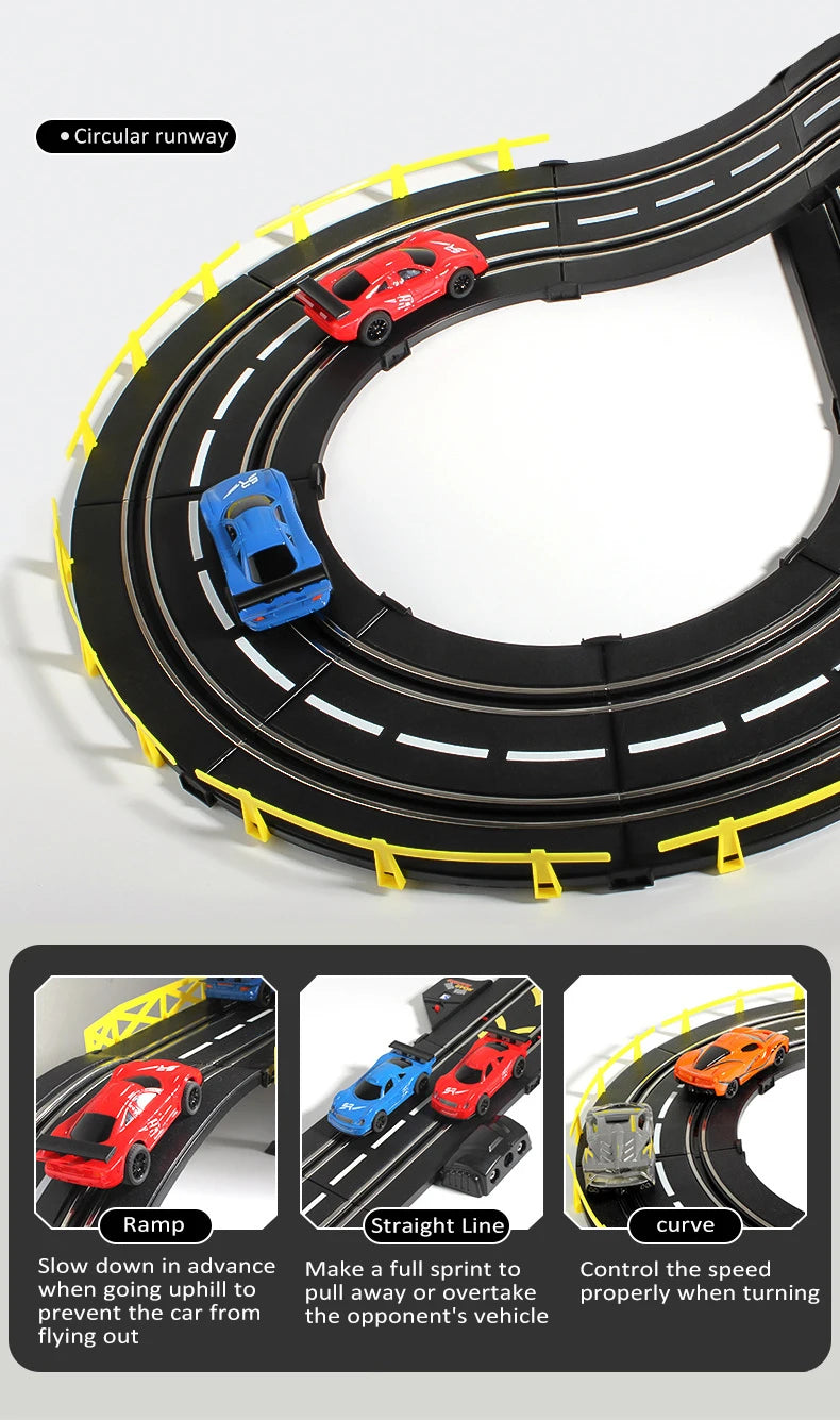 Electric 1/43 Rail Car Double Racing Track Toy Autorama Circuit Voiture Remote Control Car  Electric Railway Slot Race Car Toy