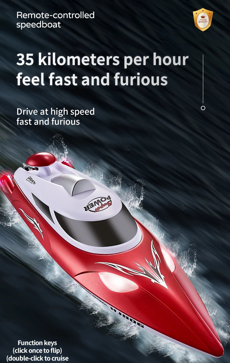 RC Speedboat 2.4G 35KM/H High Speed Electric Boats With Seal Waterproof  Motor Remote Control Racing Ship Outdoor Boats Toys