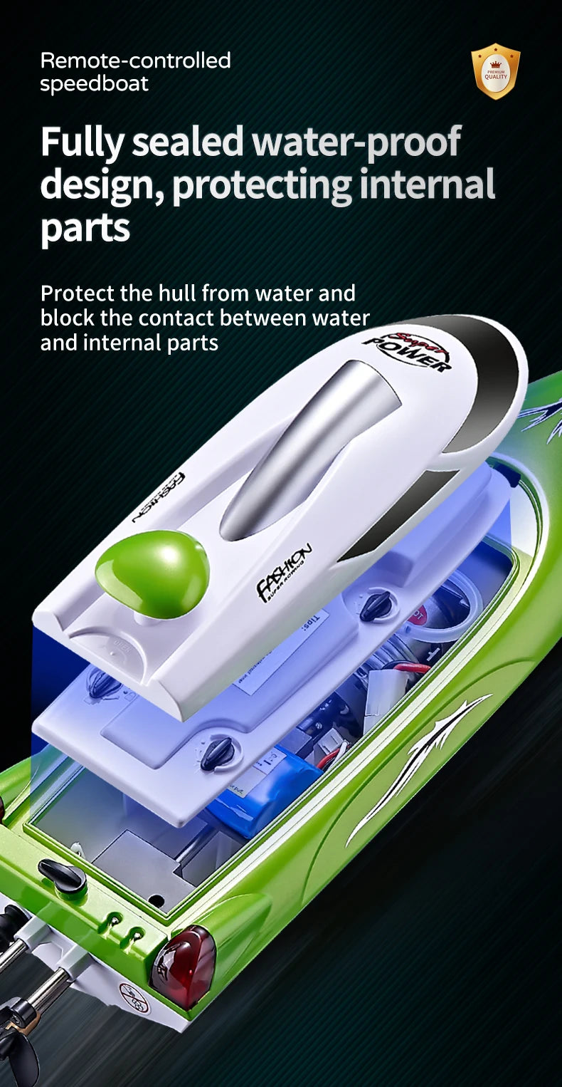 RC Speedboat 2.4G 35KM/H High Speed Electric Boats With Seal Waterproof  Motor Remote Control Racing Ship Outdoor Boats Toys