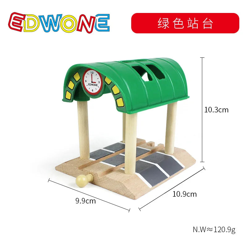 Wooden Train Tracks Accessories set Wood Railway Tracks Wooden Bridge Tunnel fit for Wood Tracks Toys Educational Toys