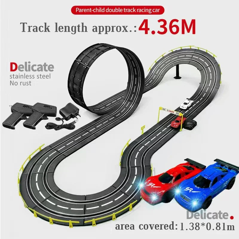 Electric rail car 1:43 double remote control racing track toy automatic racing electric track children Christmas gift