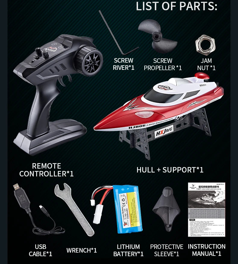RC Speedboat 2.4G 35KM/H High Speed Electric Boats With Seal Waterproof  Motor Remote Control Racing Ship Outdoor Boats Toys
