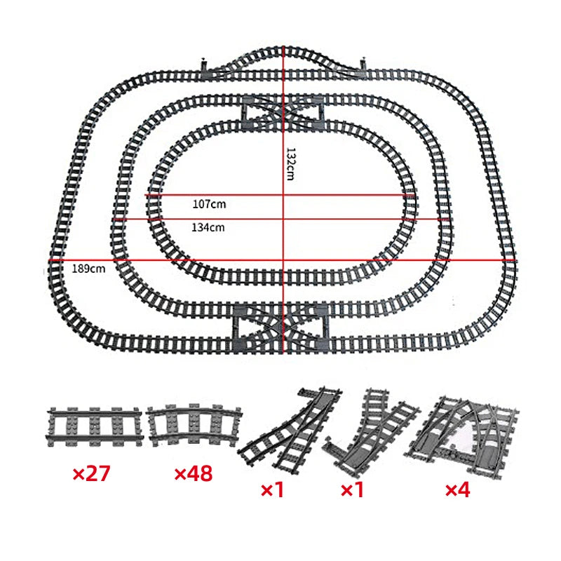 Train Track Combination, Cross Railway Building Block Scene, DIY Urban Railway Accessories, Children's Gifts and Toys