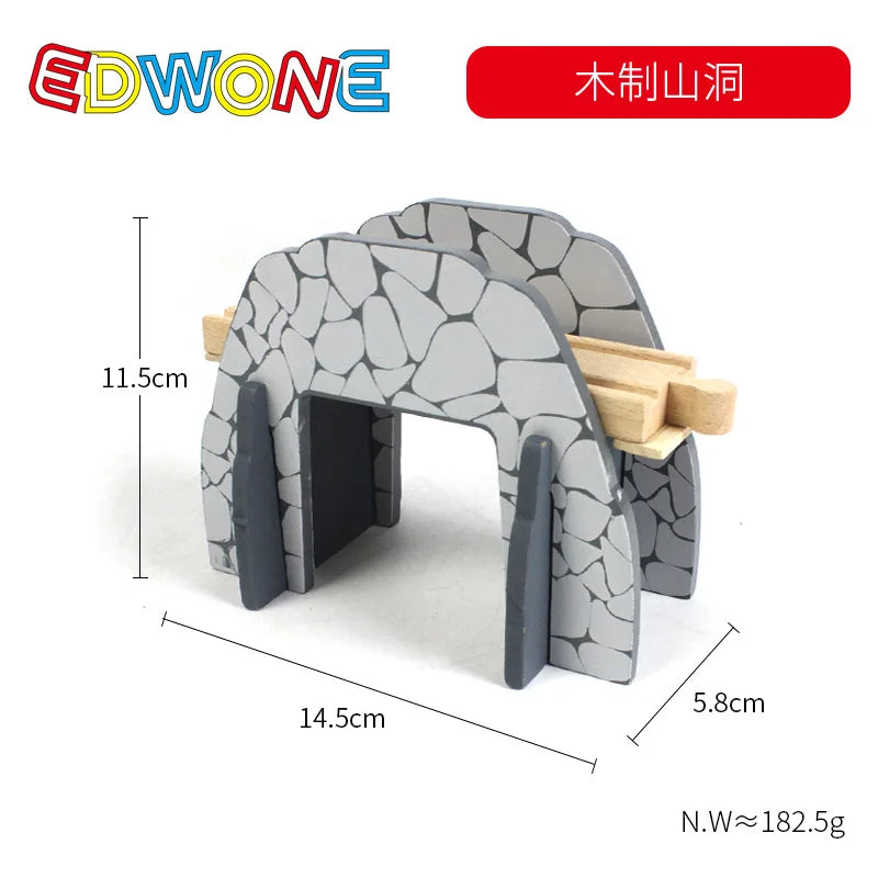 Wooden Train Tracks Accessories set Wood Railway Tracks Wooden Bridge Tunnel fit for Wood Tracks Toys Educational Toys