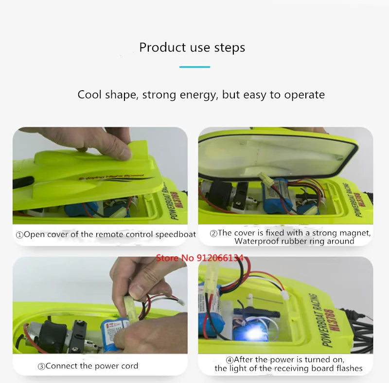 40KM/H Electric High Speed RC Speedboat 53CM Large Two-way Navigation Anti-Collision 2.4G RC Racing Boat Waterproof  Water Game