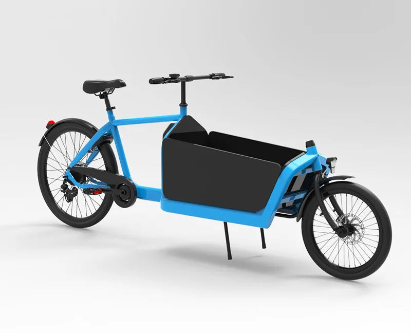 Electric Bicycle 250w Hub Motor Pedal 2 Wheel Bakfiets 7 Speed Steel Bike Frame Dutch Cargo Bike With For Child