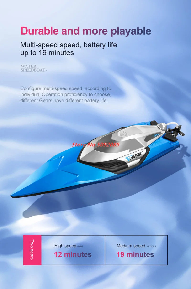 70KM/H High Speed 50CM Big 200M Remote Control Ship Boat Rowing Waterproof Capsize Reset RC Racing Boat Speedboat Add Carry Bag