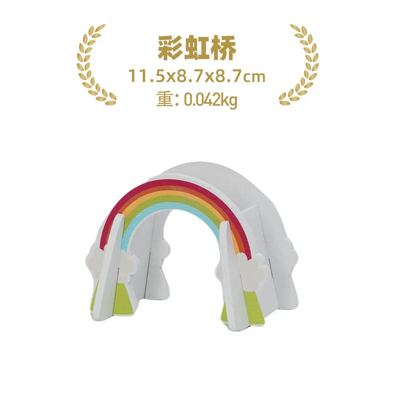 Wooden Train Tracks Accessories set Wood Railway Tracks Wooden Bridge Tunnel fit for Wood Tracks Toys Educational Toys