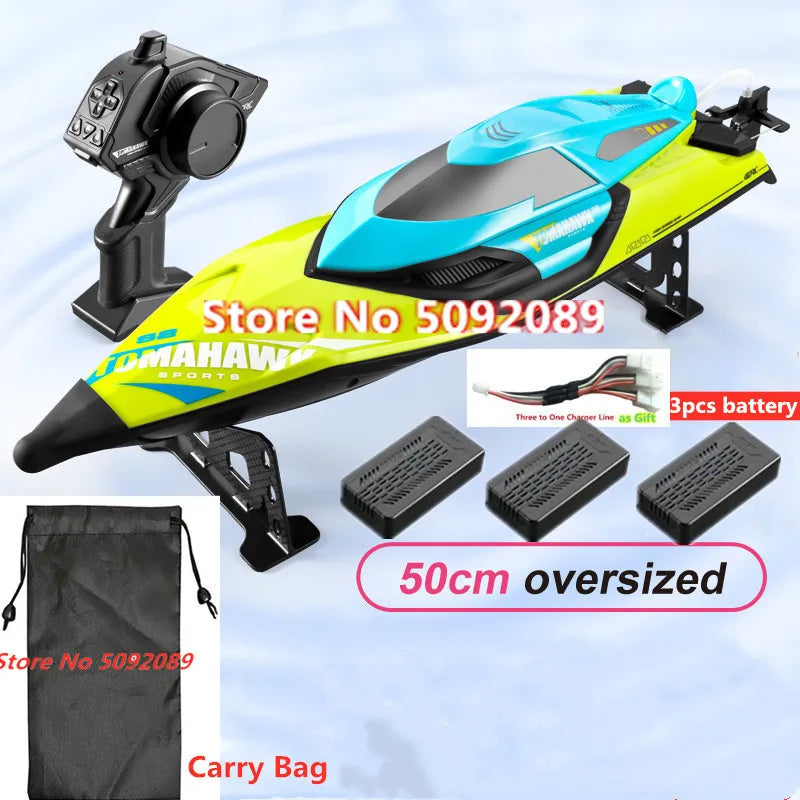 70KM/H High Speed 50CM Big 200M Remote Control Ship Boat Rowing Waterproof Capsize Reset RC Racing Boat Speedboat Add Carry Bag