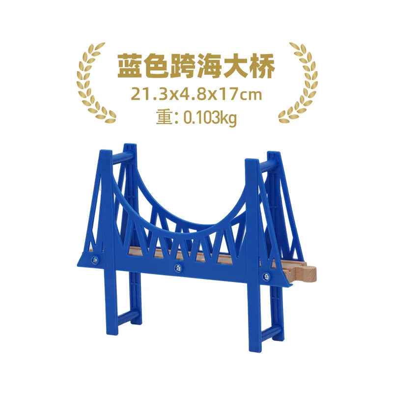 Wooden Train Tracks Accessories set Wood Railway Tracks Wooden Bridge Tunnel fit for Wood Tracks Toys Educational Toys
