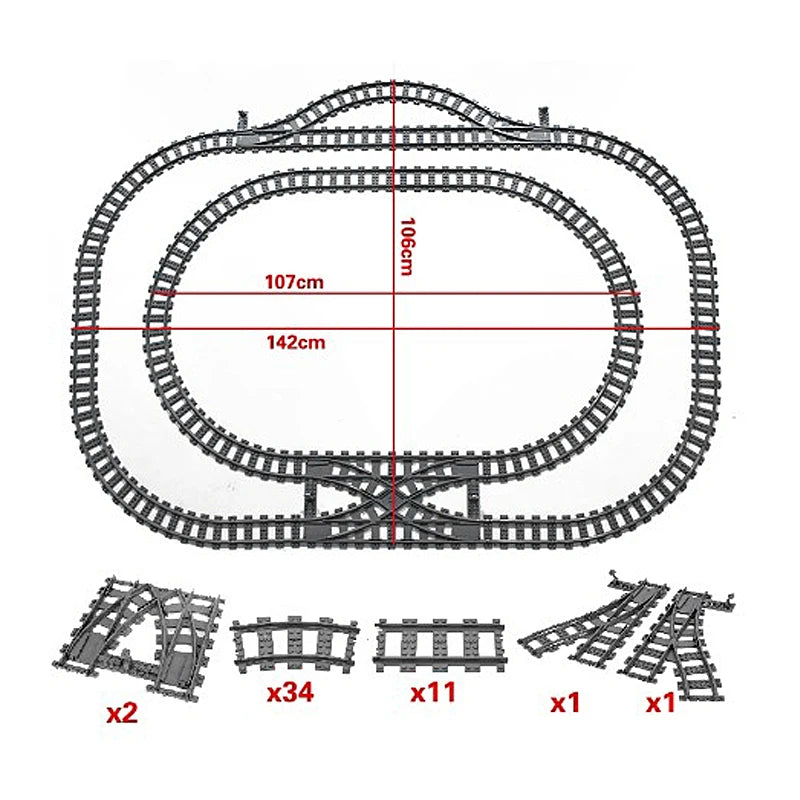 Train Track Combination, Cross Railway Building Block Scene, DIY Urban Railway Accessories, Children's Gifts and Toys
