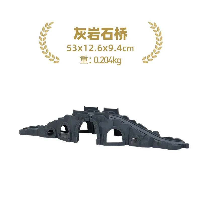 Wooden Train Tracks Accessories set Wood Railway Tracks Wooden Bridge Tunnel fit for Wood Tracks Toys Educational Toys