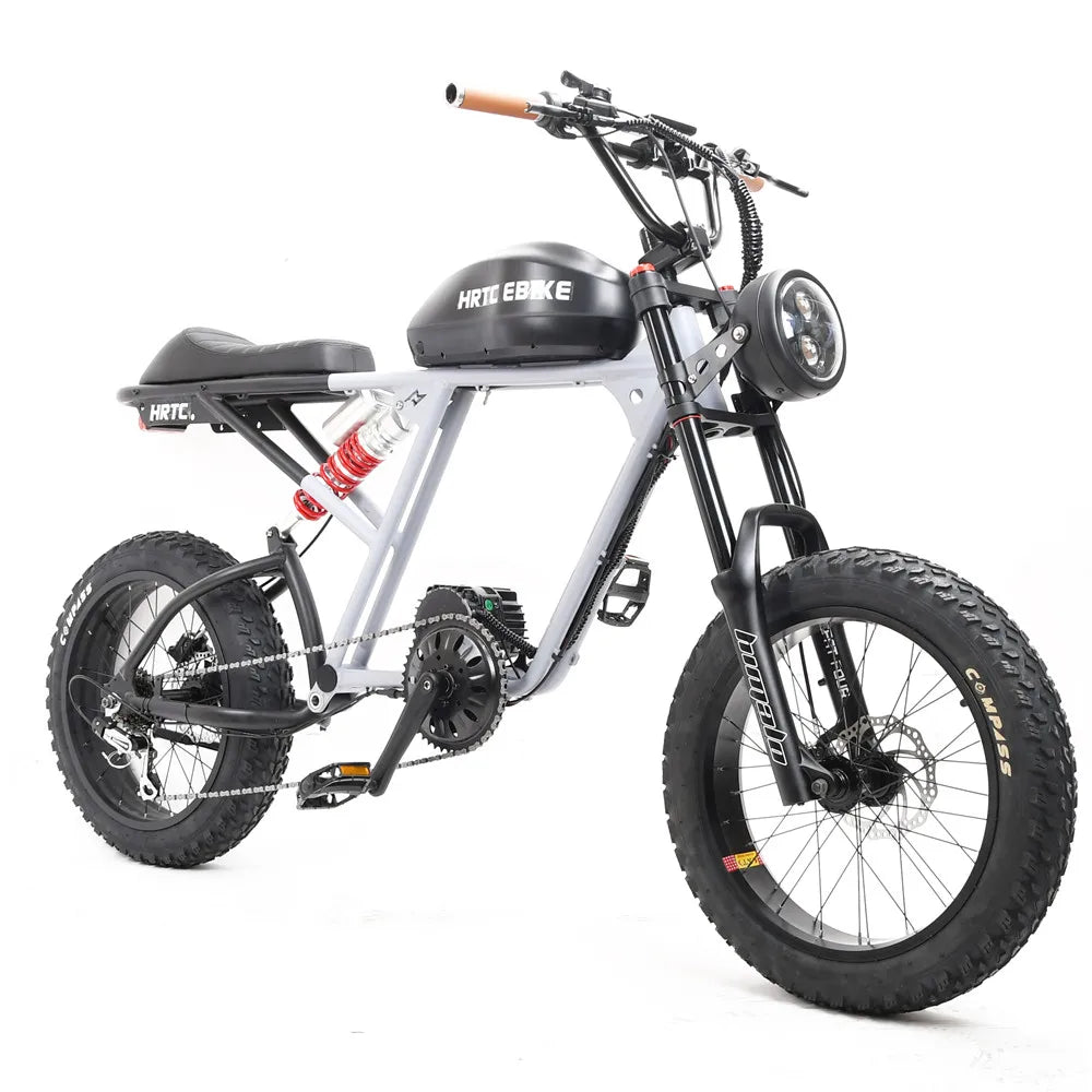 20 Electric Fat Tire Bike﻿﻿ Classic retro two-wheeled ebike bafang mid 1000w motorDual-shock cross-country electric bike