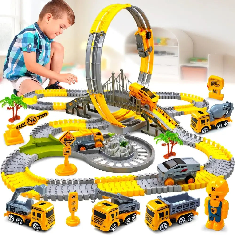 Climbing Track Track Car Train Toys Electric Railcar Puzzle Toys Electric Track Toy Mini Car Educational Kids Car Engineering