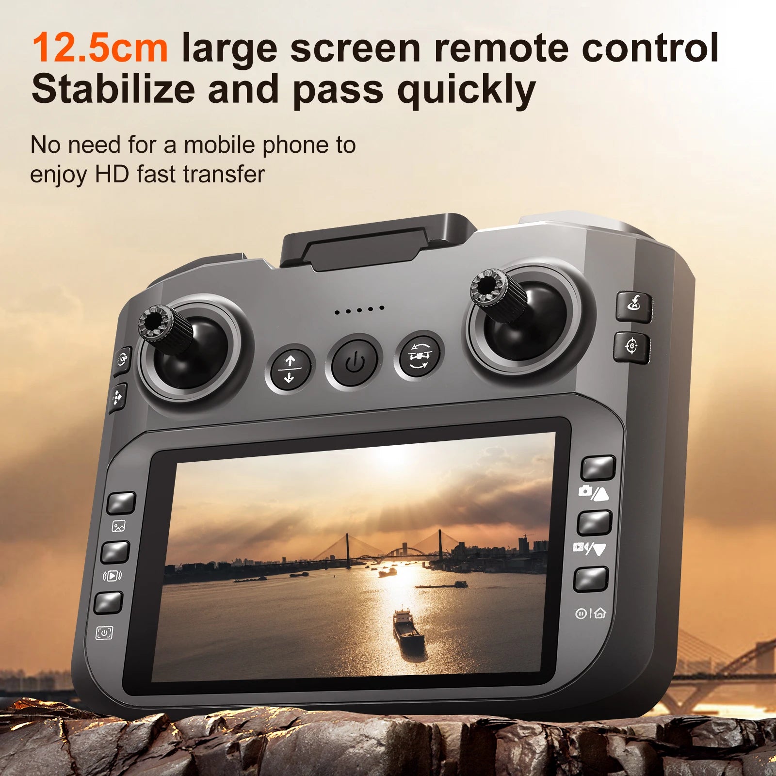 S156 RC Crossing Drone Aerial Vehicle With HD Display Screen Four Axis Brushless Optical Flow Remote Control Aircraft Large Size