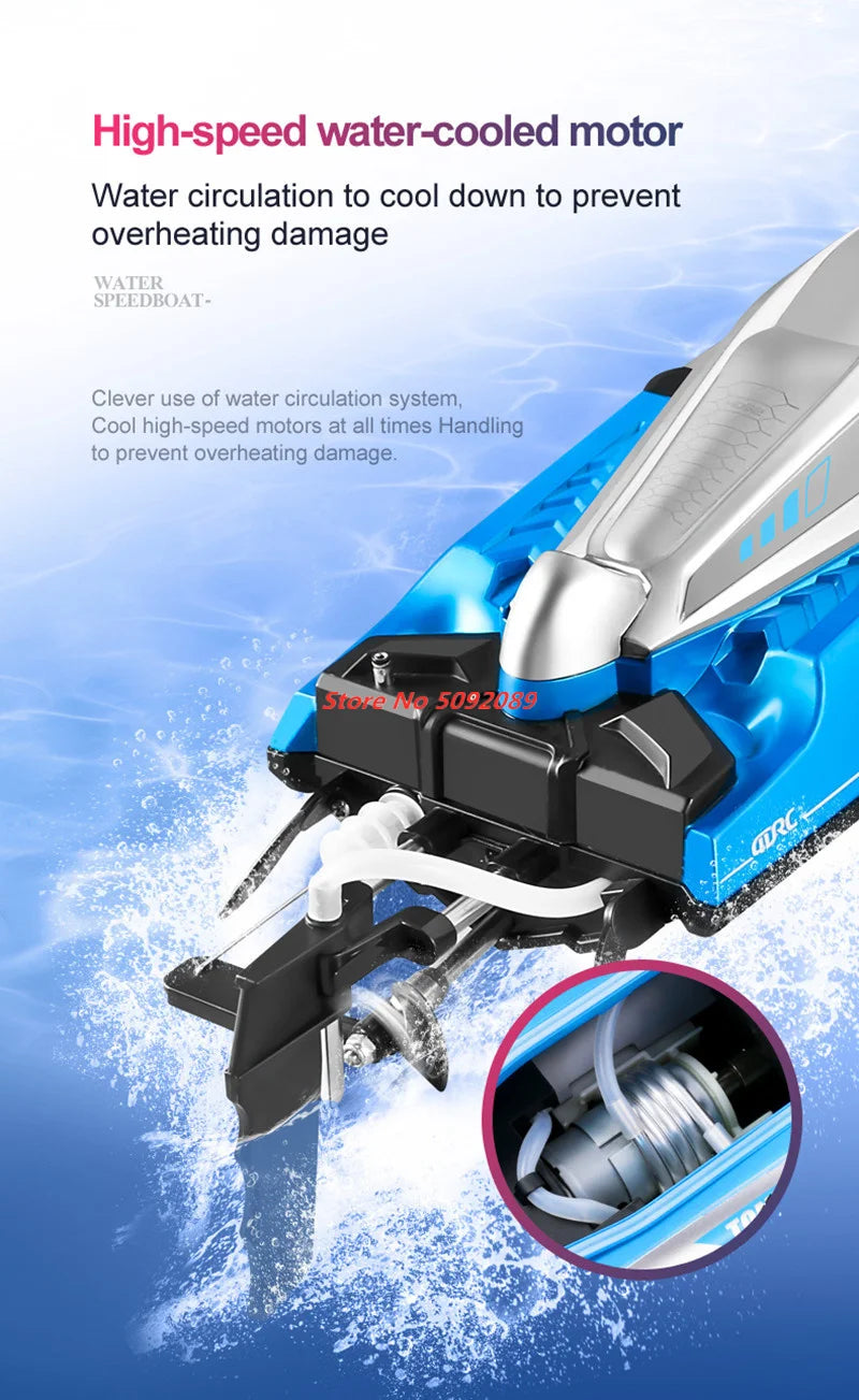70KM/H High Speed 50CM Big 200M Remote Control Ship Boat Rowing Waterproof Capsize Reset RC Racing Boat Speedboat Add Carry Bag
