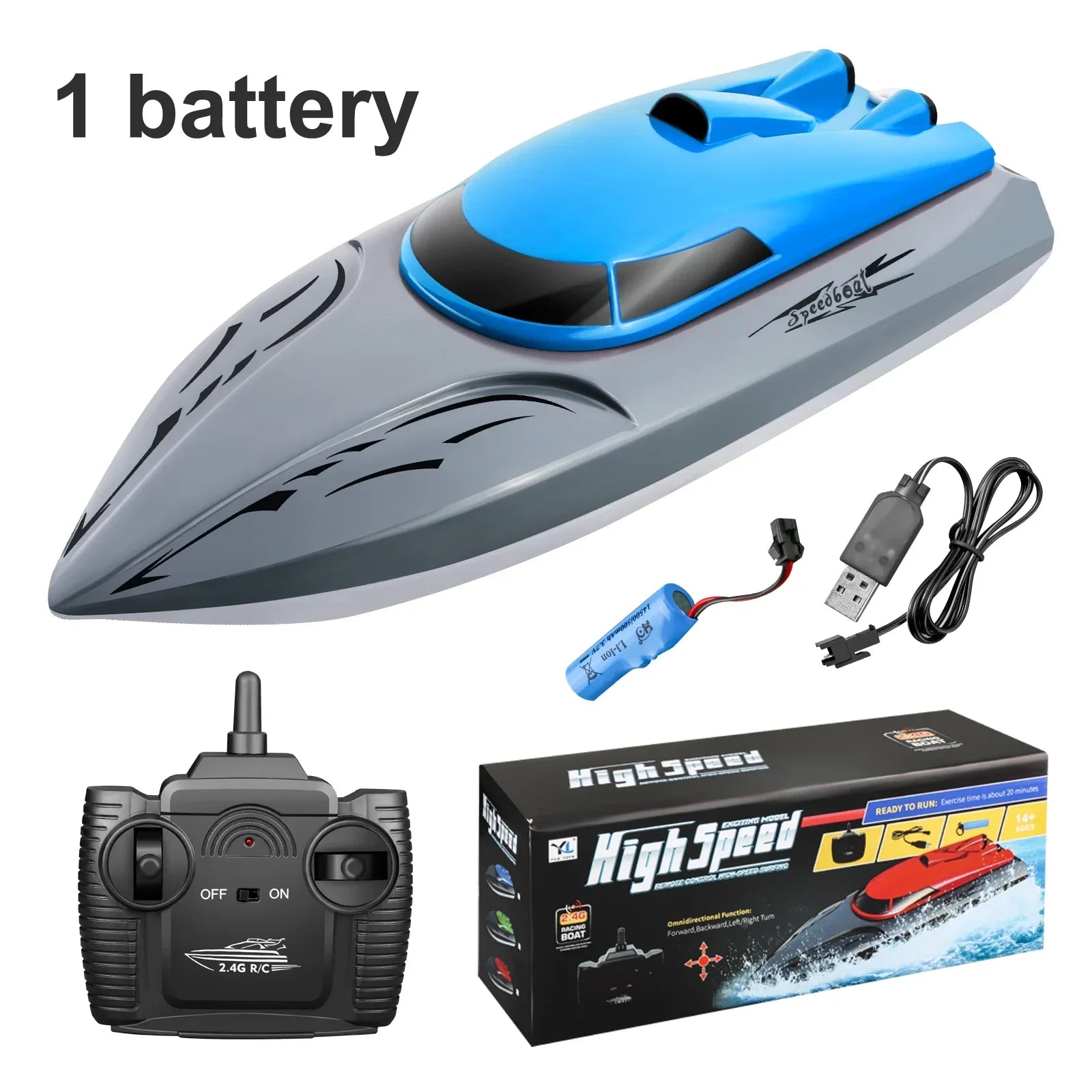Rc Boat 20Km/h Remote Control Speedboat Dual Motor Radio-Controlled Racing Ship for Pools and Lakes Simulated Model Kids Gift