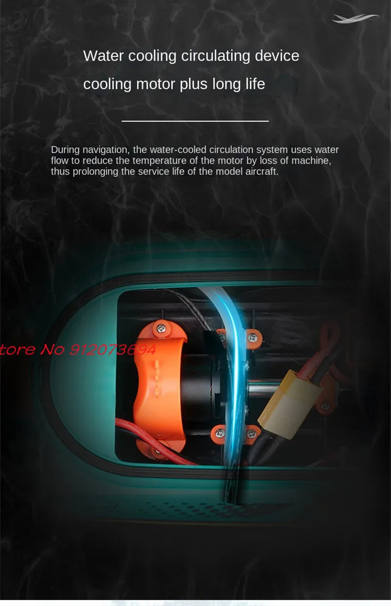 Waterproof Radio Control Electric Large Racing Speedboat Toy 80KM/H 200M 360° Turn LED Night Light Brushless High Speed RC Boat