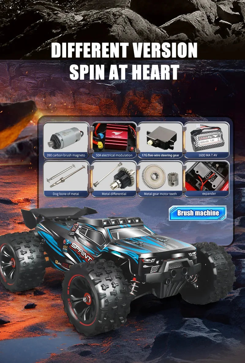 4WD 1:16 85KM/H Super Brushless 50KM/H Brushed RC Car 4x4 Off Road Remote Control High Speed Drift Racing Truck Toy Kids Adults