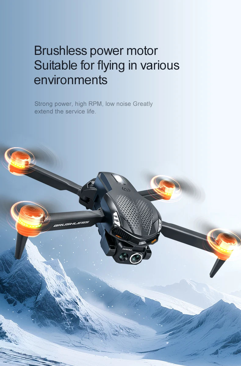2025 S168 RC Drone 2.4inch Screen Brushless Motor 8K HD Dual Cameras Optical Flow Positioning Intelligent Avoidance Aircraft Toy