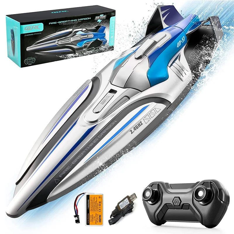 S1 2.4G High-speed Remote Control Speedboat 30 Km/h Waterproof Electric Remote Control Rowing Double Propoler Children's Gift