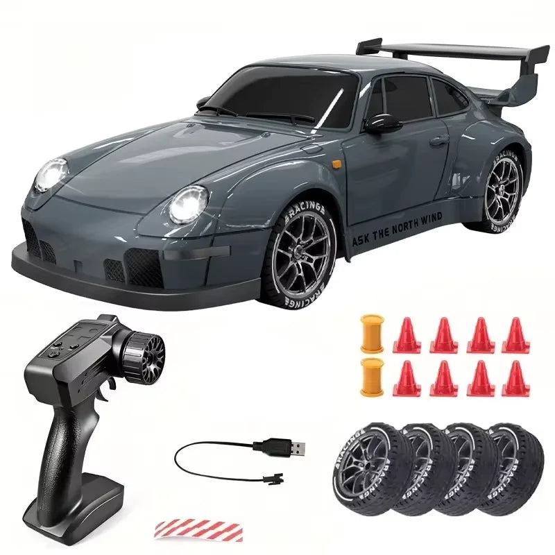 RC Cars 1:24 Remote Control Car 20KM/H 4WD High Speed RC Drift Car with LED Lights Extra Drifting Tires Vehicles for Adults Kids