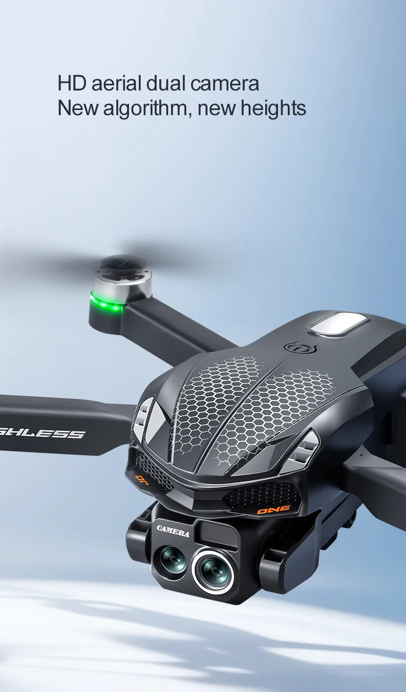 2025 S168 RC Drone 2.4inch Screen Brushless Motor 8K HD Dual Cameras Optical Flow Positioning Intelligent Avoidance Aircraft Toy