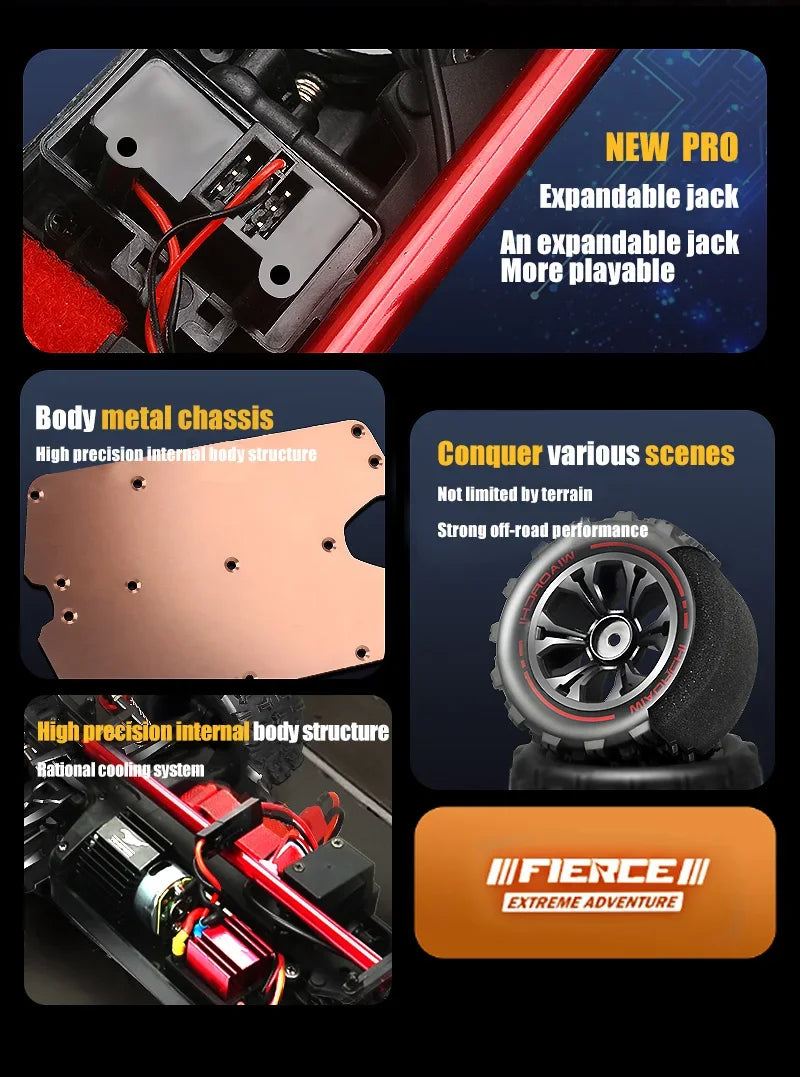4WD 1:16 85KM/H Super Brushless 50KM/H Brushed RC Car 4x4 Off Road Remote Control High Speed Drift Racing Truck Toy Kids Adults