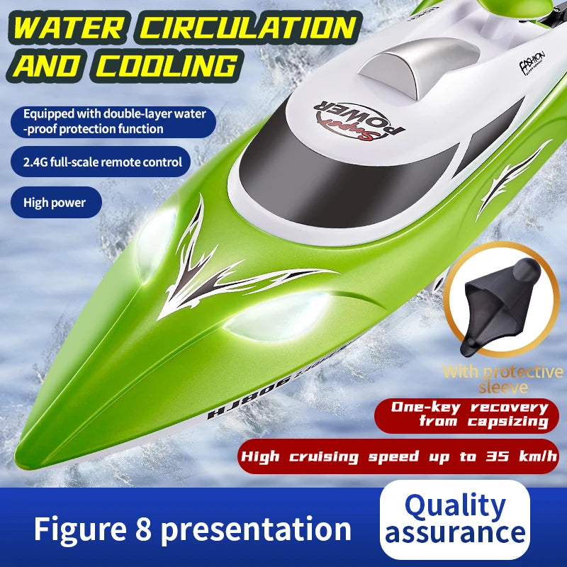 RC Speedboat 2.4G 35KM/H High Speed Electric Boats With Seal Waterproof  Motor Remote Control Racing Ship Outdoor Boats Toys