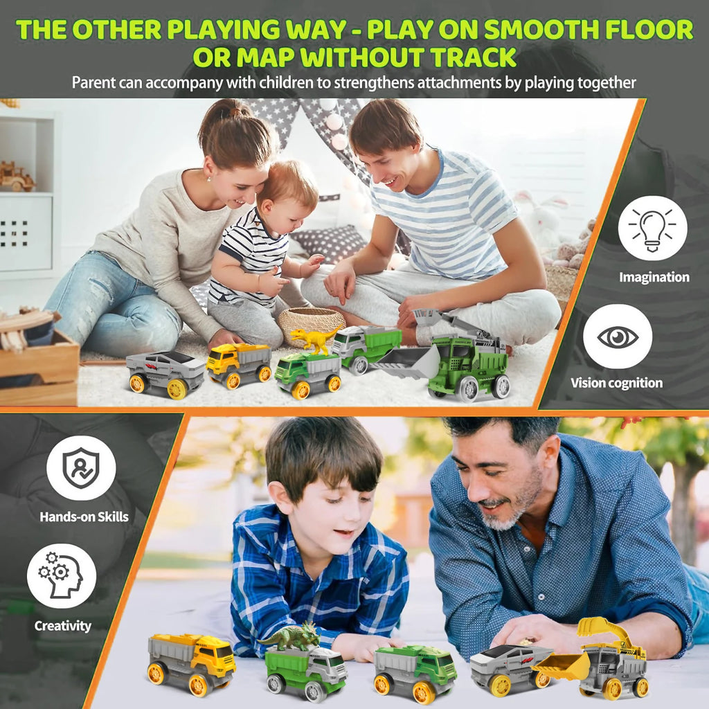 Magic Climbing electric Engineering car Racing Track dinosaur Car Flexible Educational Rail Car Puzzle Toy for Kids