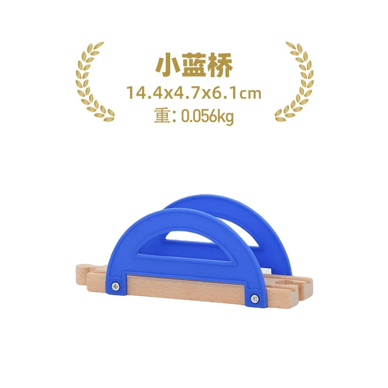 Wooden Train Tracks Accessories set Wood Railway Tracks Wooden Bridge Tunnel fit for Wood Tracks Toys Educational Toys