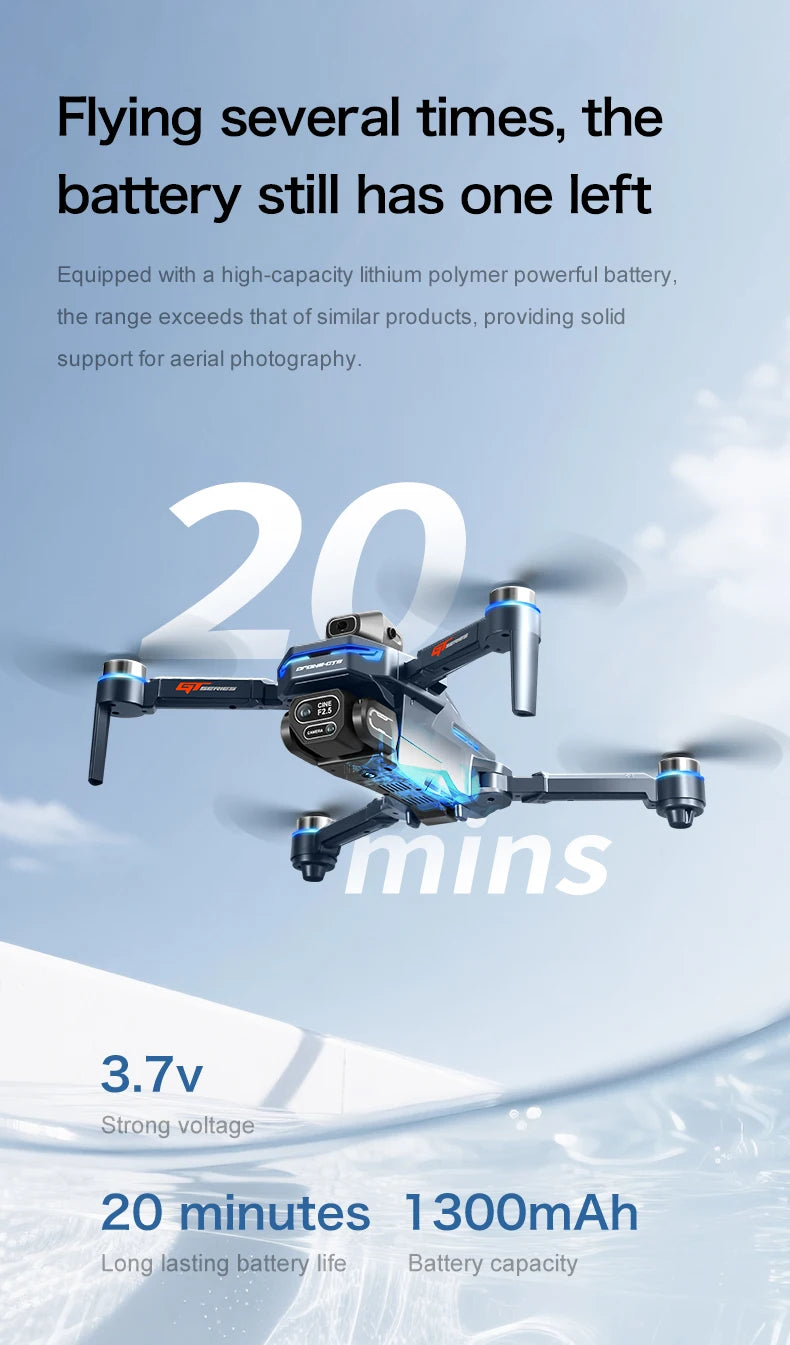 2025 New GT8 Drone GPS 8K Professional HD 360° Dual Cameras 5G WIFI Brushless Motors Obstacle Avoidance Foldable Quadcopter Toys