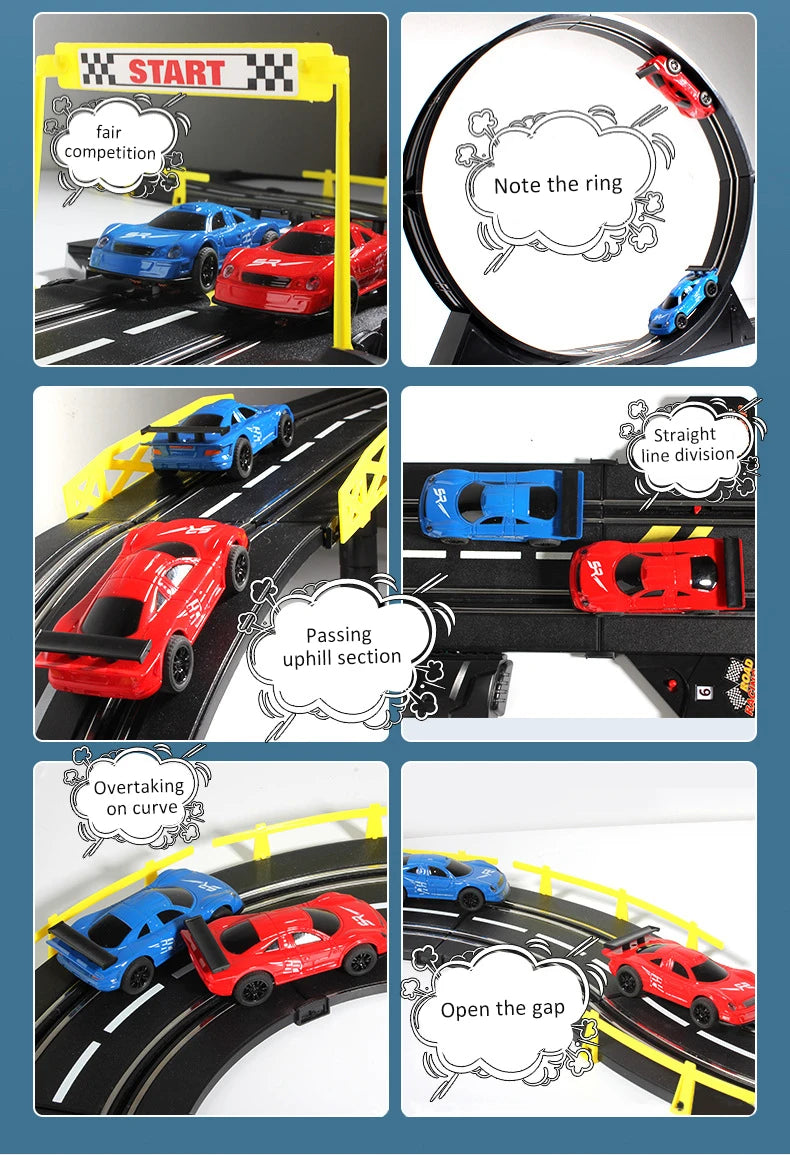 Electric 1/43 Rail Car Double Racing Track Toy Autorama Circuit Voiture Remote Control Car  Electric Railway Slot Race Car Toy