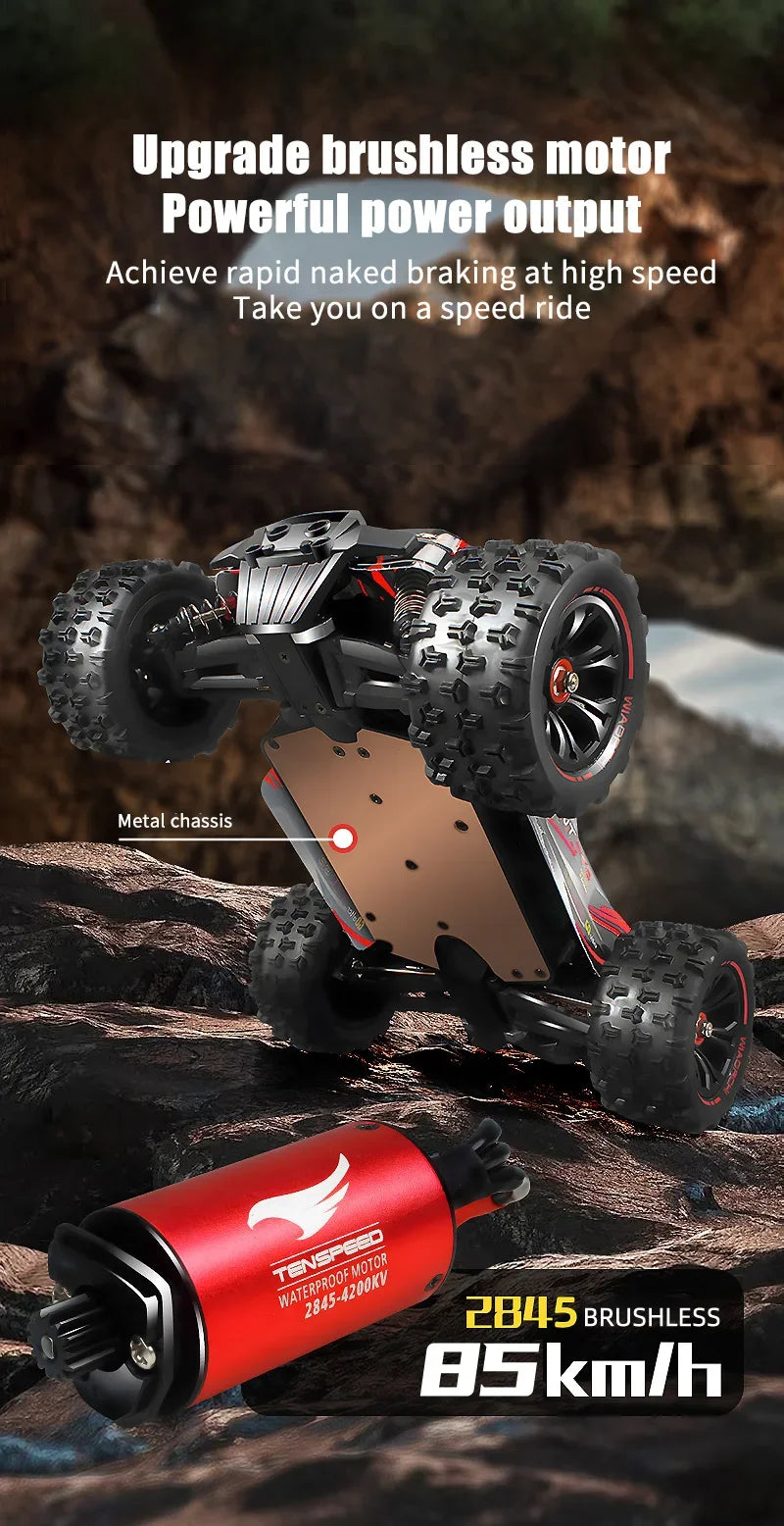 4WD 1:16 85KM/H Super Brushless 50KM/H Brushed RC Car 4x4 Off Road Remote Control High Speed Drift Racing Truck Toy Kids Adults