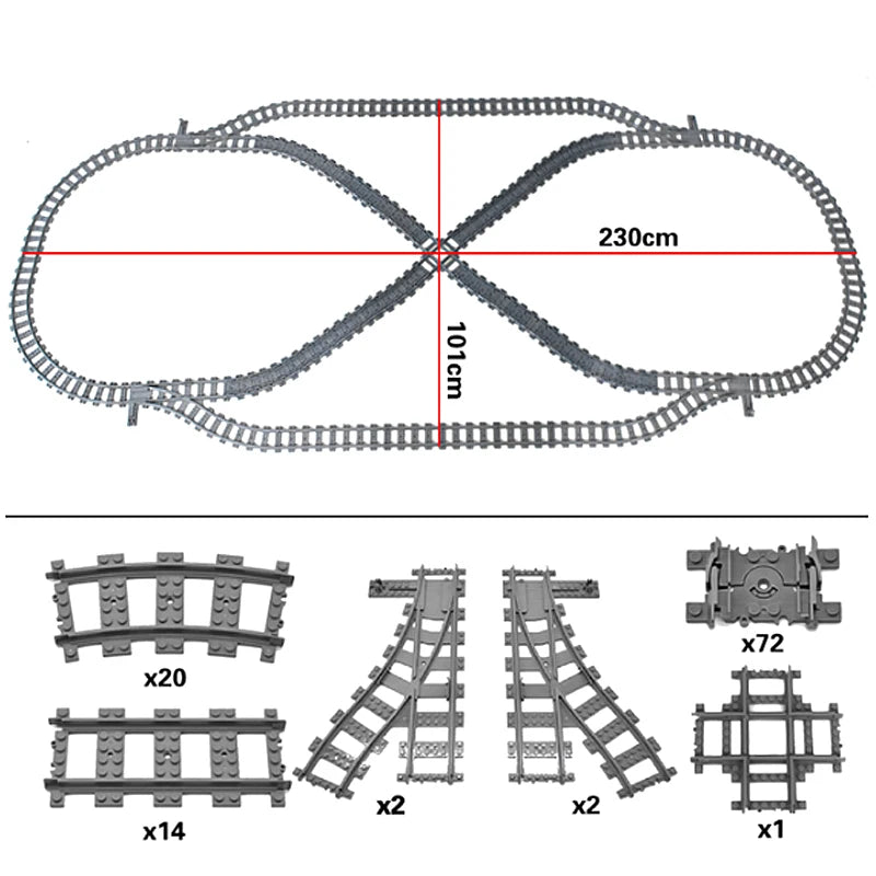 Train Track Combination, Cross Railway Building Block Scene, DIY Urban Railway Accessories, Children's Gifts and Toys